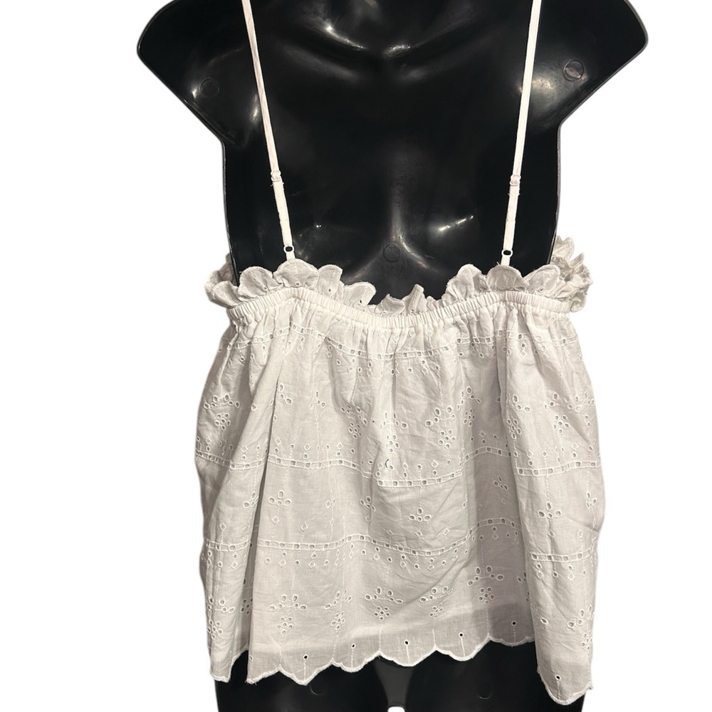 Nwt Topshop white eyelet flouncy top - Picture 7 of 11